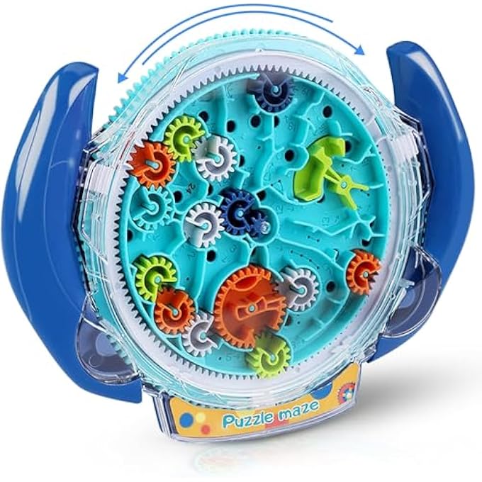 BRAIN TEASERS PUZZLES GAMES FOR KIDS, 3D GRAVITY MAZE BALL FOR KIDS 3-8, LABYRINTH GAME MIND PUZZLE WITH GEAR CONTROL, CHALLENGES FINE MOTOR SKILLS, PUZZLE TOYS GIFTS FOR KIDS TEENS, HARD GAMES - Image 1